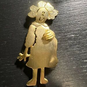 Vintage Ultra Craft Pregnant Woman Brooch